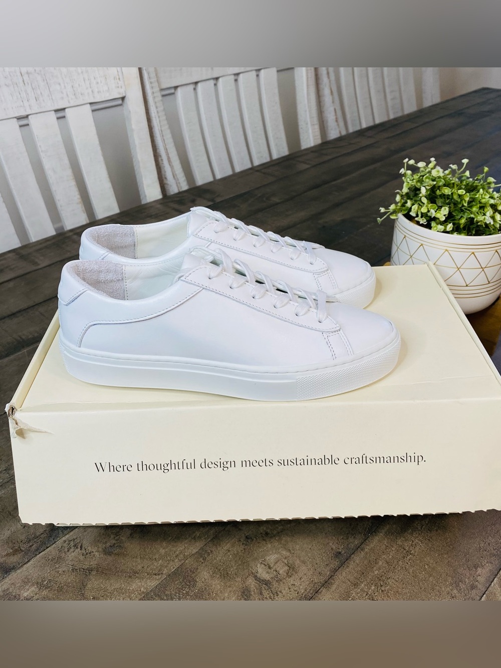 Koio Capri Luxury Leather Low Top White Sneakers - Women’s Size 5 (EU 35)